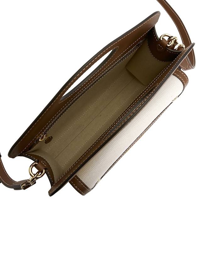 Mini Two-Tone Canvas And Leather Pocket Bag Natural Malt Brown - BURBERRY - BALAAN 7