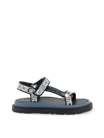 D-Way Embroidered Logo Sandals Blue - DIOR - BALAAN 1