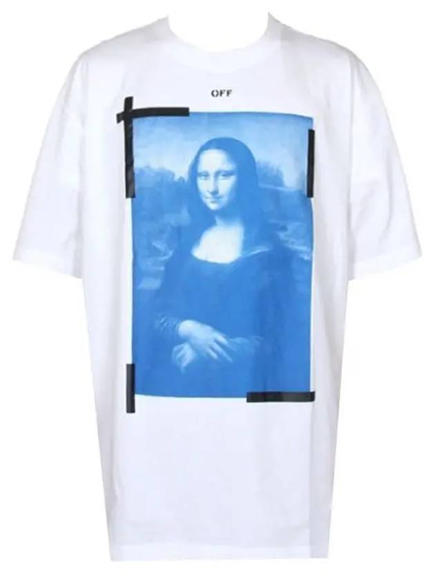 Mona Lisa Print Round Short Sleeve T-Shirt - OFF WHITE - BALAAN 2