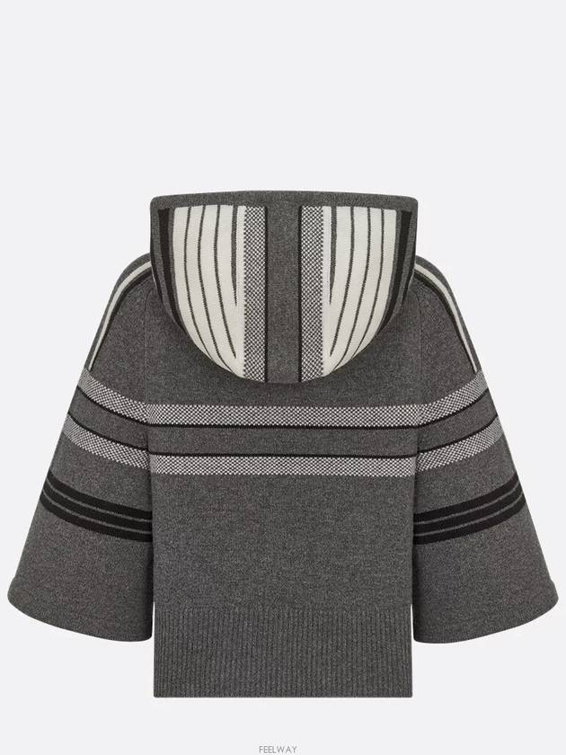 DiorAlps 3 4 Sleeve Hooded Sweater Gray Wool Cashmere - DIOR - BALAAN 2