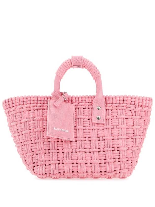 671342 210H0 5809 Pink Washed Denim Bistro XS Strap Basket Tote Bag - BALENCIAGA - BALAAN 2