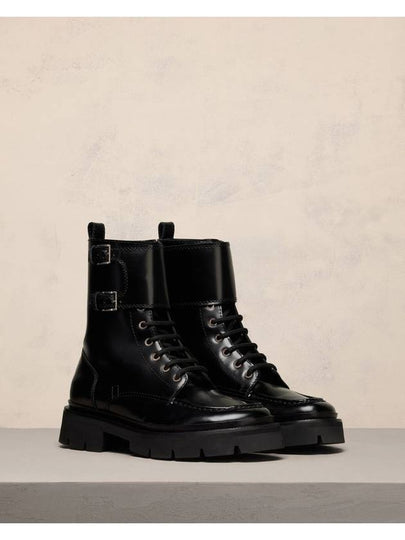 Lace-Up Double Strap Combat Boots Black - AMI - BALAAN 2