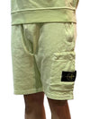 Men's Logo Patch Cargo Shorts Light Green - STONE ISLAND - BALAAN.