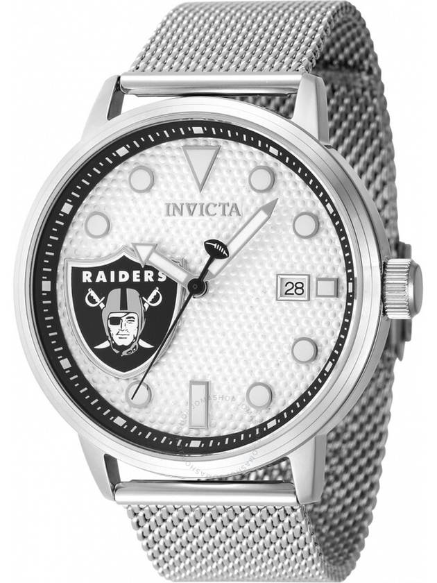 Invicta Nfl Las Vegas Raiders Quartz Silver Dial Men's Watch 47970 - INVICTA - BALAAN 1