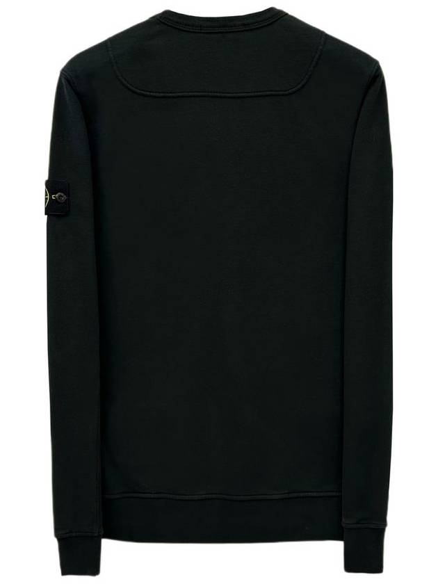 Brushed Cotton Fleece Garment Dyed Crewneck Sweatshirt Black - STONE ISLAND - BALAAN 3