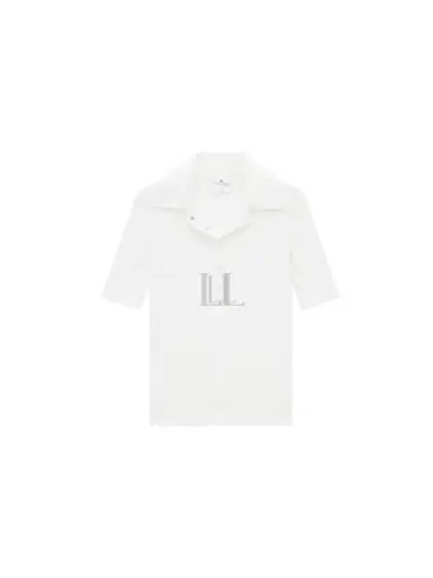 Logo Polo Short Sleeve Knit Top White - COURREGES - BALAAN 2