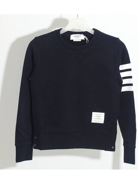 Engineered 4 Bar Stripe Loopback Jersey Knit Crewneck Sweatshirt Navy - THOM BROWNE - BALAAN 2