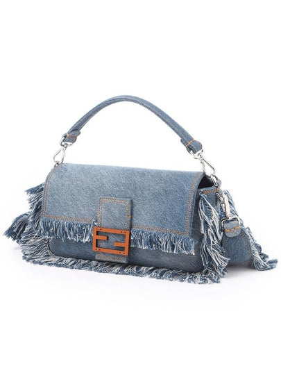 Women's Baguette Denim Shoulder Bag Blue - FENDI - BALAAN 2