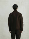 Men's Harrington Wool Jacket Dark Brown - FILLCHIC - BALAAN 4