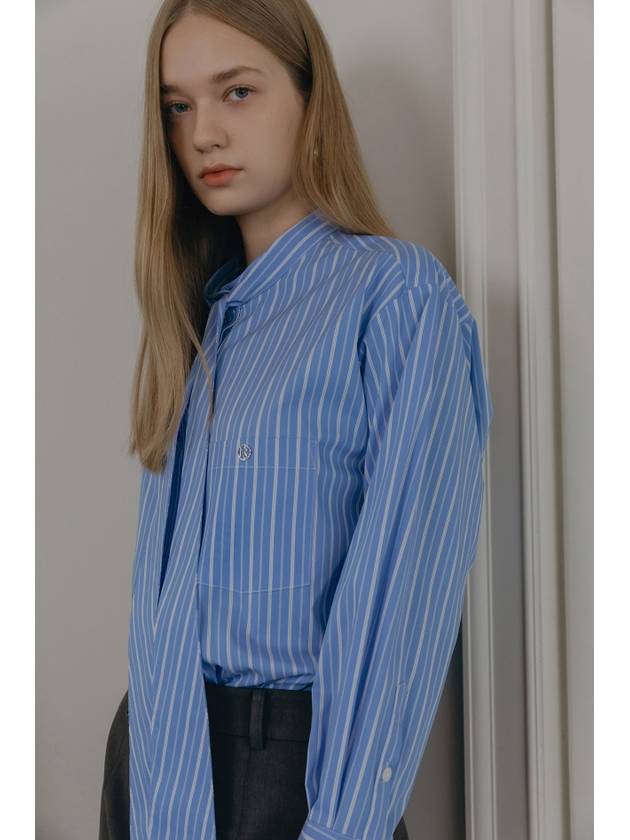 STRIPED SCARF SHIRT BLUE - ILROZE - BALAAN 6