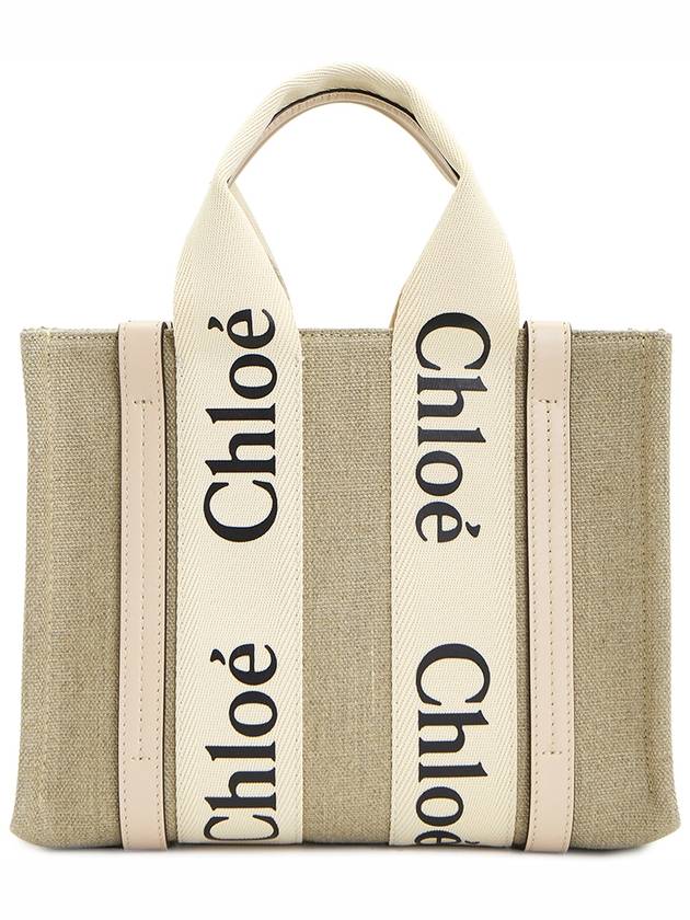 Woody Small Canvas Tote Bag Pink Beige - CHLOE - BALAAN 5