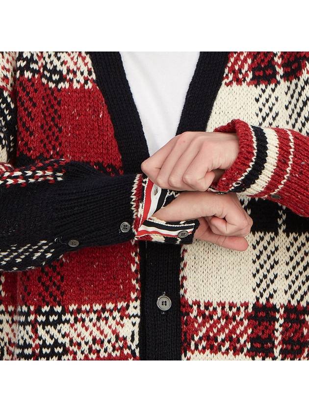 Donegal Tartan Check Cardigan - THOM BROWNE - BALAAN 11