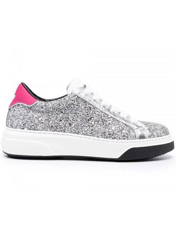 bumper glitter low top sneakers silver - DSQUARED2 - BALAAN 1