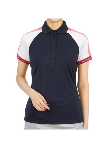 Women's Perinne Polo Short Sleeve T-Shirt Navy - J.LINDEBERG - BALAAN 1