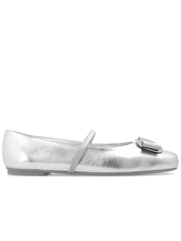 FERRAGAMO ‘Zina’ Ballet Flats, Women's, Silver - SALVATORE FERRAGAMO - BALAAN 1