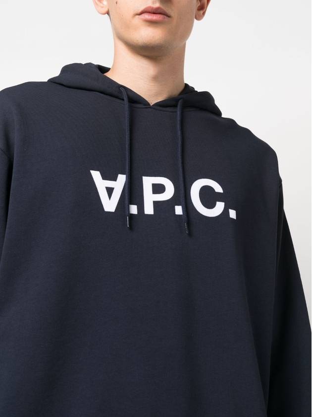 Milo Logo Cotton Hoodie Blue - A.P.C. - BALAAN 5