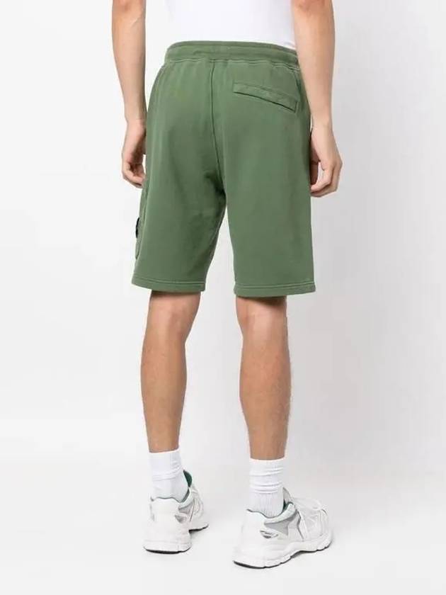 Brushed Cotton Fleece Bermuda Cargo Shorts Olive - STONE ISLAND - BALAAN 5