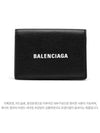 Logo Print Tri-Fold Half Wallet Black - BALENCIAGA - BALAAN 2