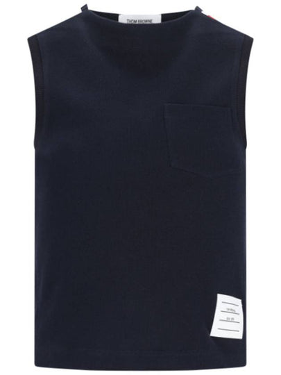 Women's Pick Rib Gusset Boat Neck Sleeveless Navy - THOM BROWNE - BALAAN 2