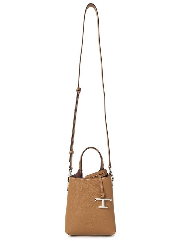 Micro Leather Mini Tote Bag Brown - TOD'S - BALAAN 8