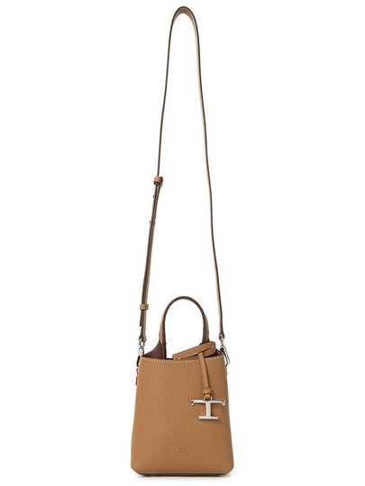 Micro Leather Mini Tote Bag Brown - TOD'S - BALAAN 8