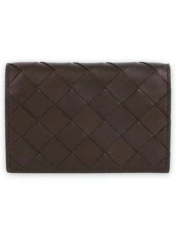 Intrecciato Business Card Wallet Brown - BOTTEGA VENETA - BALAAN 1