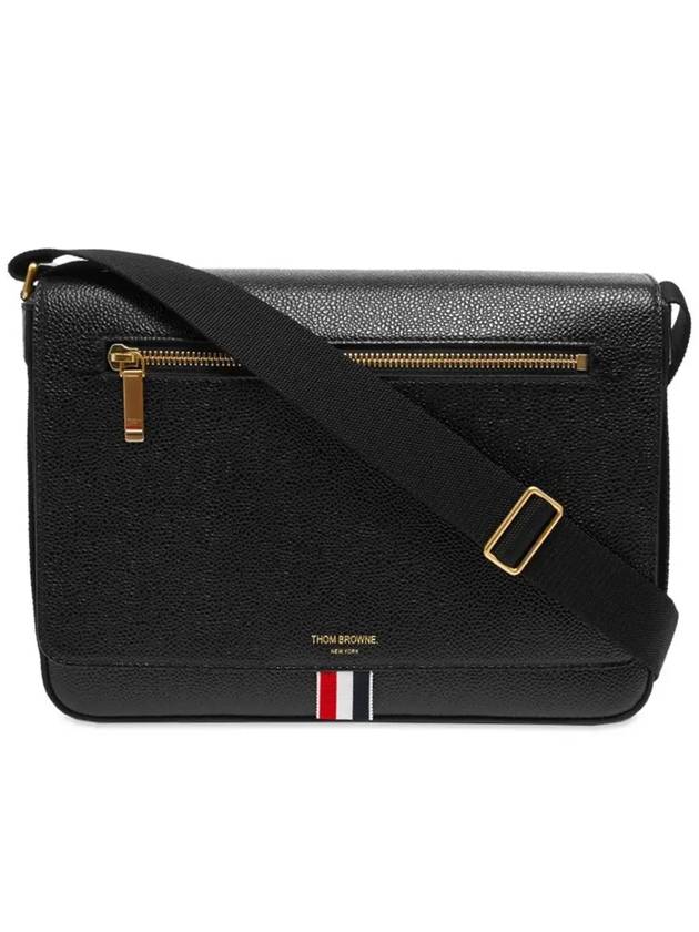 Tonal Strap Leather Reporter Cross Bag Black - THOM BROWNE - BALAAN 2