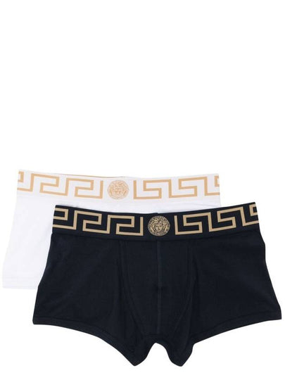 Men's Greca Border Draws 2 Pack Briefs White Blue - VERSACE - BALAAN 2