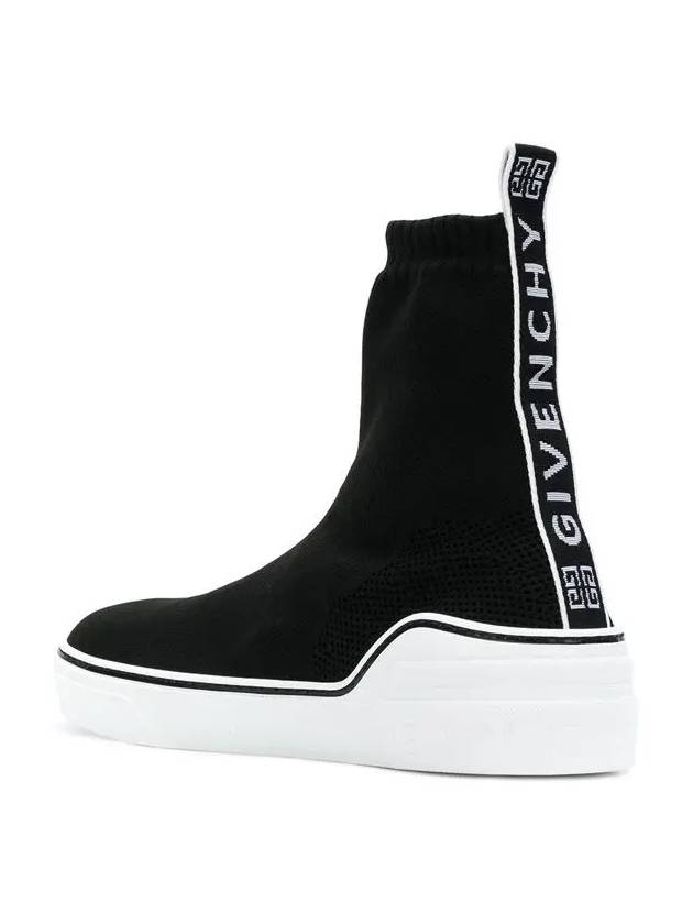 Back Logo Band V Knit Mid High Top Sneakers Black - GIVENCHY - BALAAN 4