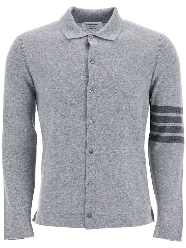 4 Bar Stripe Cashmere Cardigan Grey - THOM BROWNE - BALAAN 2