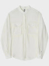 Relaxed Officer Pocket Blouse Off White - NOIRER FOR WOMEN - BALAAN 3