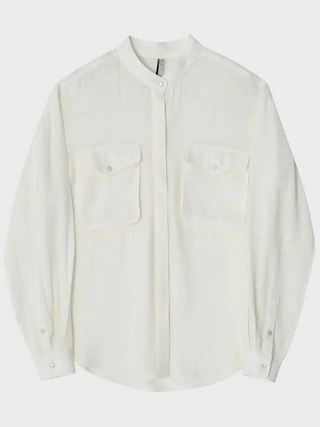 Relaxed Officer Pocket Blouse Off White - NOIRER FOR WOMEN - BALAAN 3