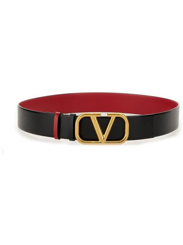 Vlogo Signature Reversible Leather Belt Black Red - VALENTINO - BALAAN 2