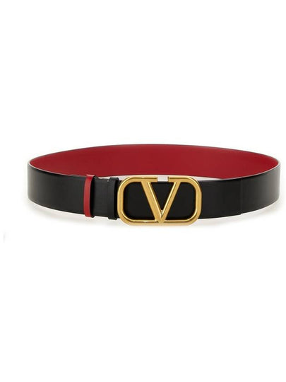 Vlogo Signature Reversible Leather Belt Black Red - VALENTINO - BALAAN 2