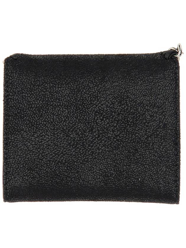 Silver Falabella Small Flap Ring Wallet Black - STELLA MCCARTNEY - BALAAN 4