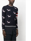 4-Bar Relaxed Hector Pullover Wool Knit Top Navy - THOM BROWNE - BALAAN 5