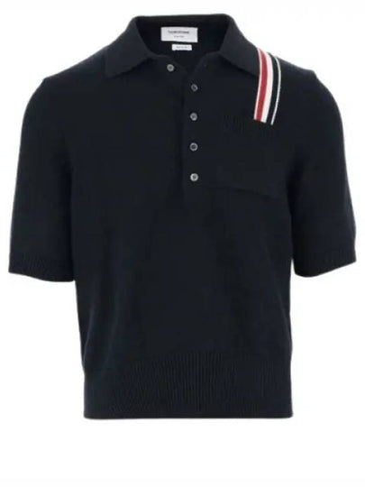 RWB Stripe Polo Shirt Blue - THOM BROWNE - BALAAN 2