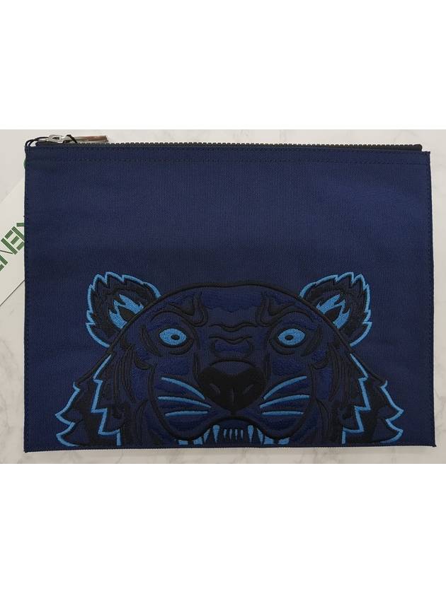 Tiger embroidered canvas clutch - KENZO - BALAAN 3