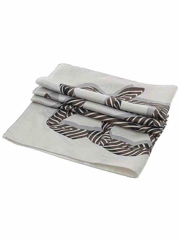 Knot Print Silk Scarf Grey - TOTEME - BALAAN 3