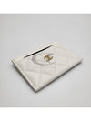 Gold CC Logo Leather Card Wallet White - CHANEL - BALAAN 6