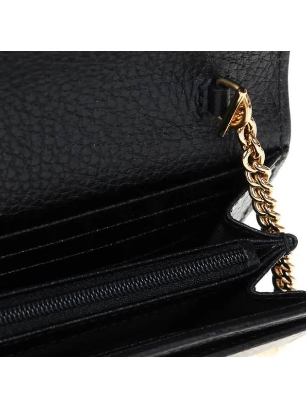 GG Marmont Chain Cross Bag Black Leather GG Supreme - GUCCI - BALAAN 8