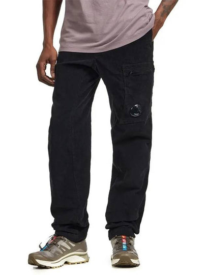 Corduroy Lens Cargo Straight Pants Black - CP COMPANY - BALAAN 2