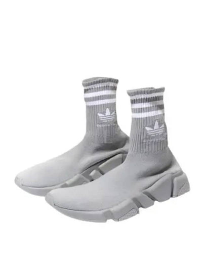 Embroidered Logo Sock High Top Sneakers Grey - BALENCIAGA - BALAAN 2