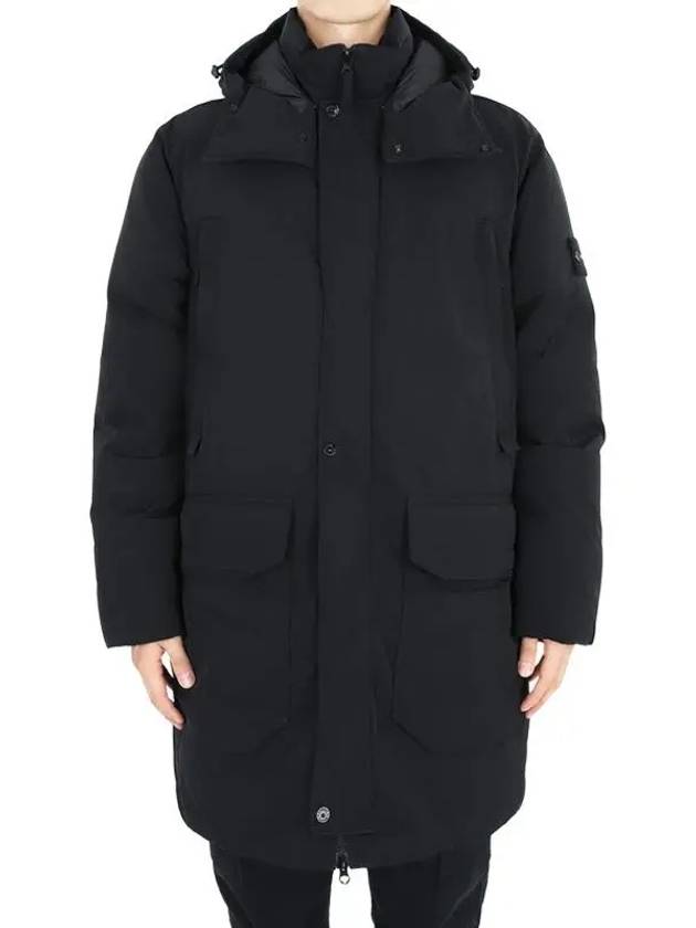 Polyester Micro Twill Long Down Parka Black - STONE ISLAND - BALAAN 2