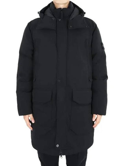 Polyester Micro Twill Long Down Parka Black - STONE ISLAND - BALAAN 2