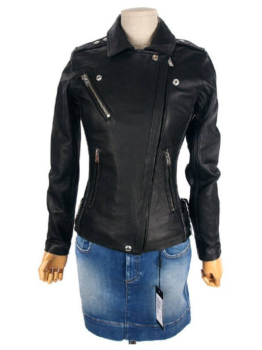 TARA AB012 BLA01 Biker leather jacket black - IRO - BALAAN 2