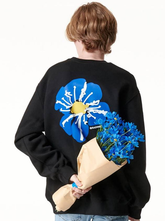 Blue Flower Sweatshirt Black - RADINEO - BALAAN 2