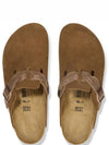 Round Toe Buckle Detail Suede Mule Brown - BIRKENSTOCK - BALAAN 6