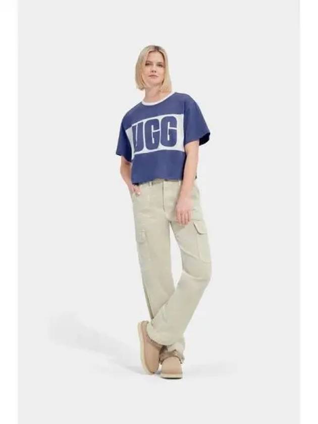 WOMEN Logo Graphic Ribbed Tijordin Color Blocked Tee Light Violet 271188 - UGG - BALAAN 1