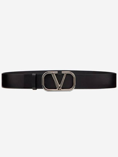 Buckle Leather Belt Black - VALENTINO - BALAAN 2